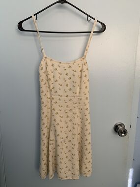 Denim & Supply Ralph Lauren Cream Mini Dress with Yellow Floral Print